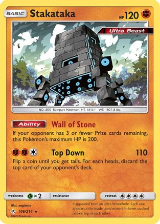 Stakataka 106/214 - SM Unbroken Bonds Holofoil