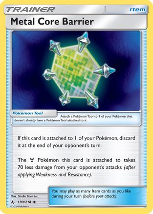 Metal Core Barrier 180/214 - SM Unbroken Bonds Reverse Holofoil