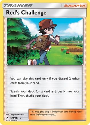 Red's Challenge 184/214 - SM Unbroken Bonds Reverse Holofoil