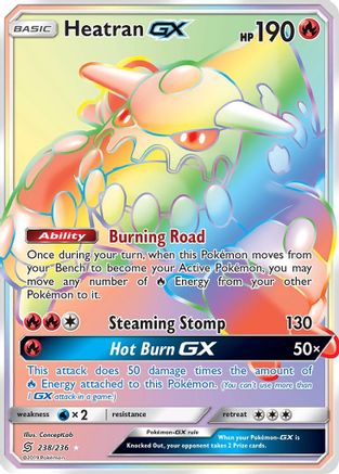 Heatran GX (Secret) 238/236 - SM Unified Minds Holofoil