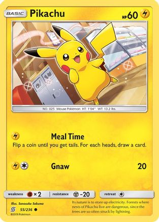 Pikachu (55) 55/236 - SM Unified Minds Reverse Holofoil