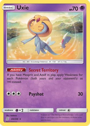 Uxie 83/236 - SM Unified Minds Reverse Holofoil