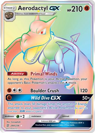 Aerodactyl GX (Secret) 244/236 - SM Unified Minds Holofoil