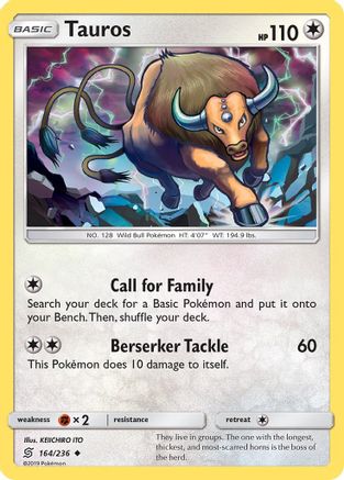 Tauros 164/236 - SM Unified Minds Reverse Holofoil