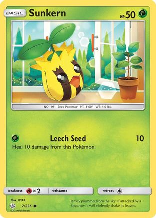Sunkern 7/236 - SM Cosmic Eclipse Reverse Holofoil