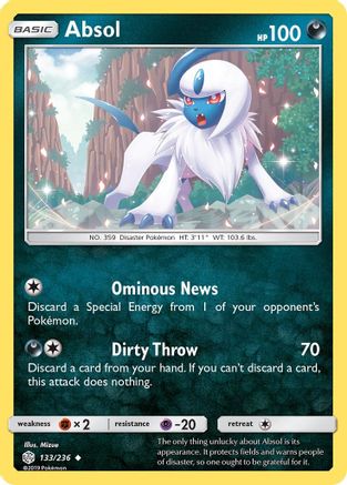 Absol 133/236 - SM Cosmic Eclipse Reverse Holofoil