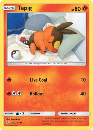 Tepig 31/236 - SM Cosmic Eclipse Reverse Holofoil