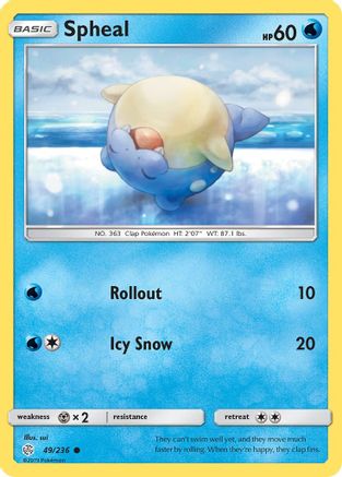 Spheal - 49/236 49/236 - SM Cosmic Eclipse Reverse Holofoil