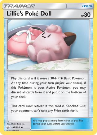 Lillie's Poke Doll 197/236 - SM Cosmic Eclipse Reverse Holofoil