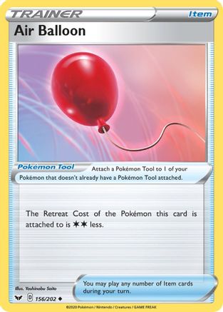 Air Balloon 156/202 - SWSH01 Sword & Shield Base Set Reverse Holofoil