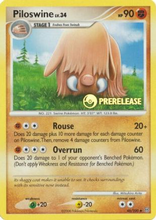 Piloswine - 46/100 (Prerelease) 46 - Nintendo Promos