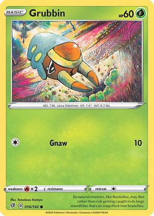 Grubbin 16/192 - SWSH02 Rebel Clash Reverse Holofoil