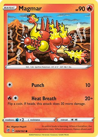 Magmar 29/192 - SWSH02 Rebel Clash Reverse Holofoil