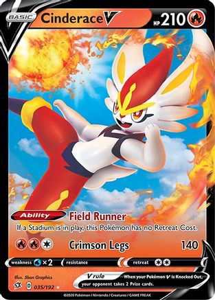 Cinderace V 35/192 - SWSH02 Rebel Clash Holofoil