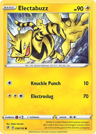 Electabuzz 58/192 - SWSH02 Rebel Clash