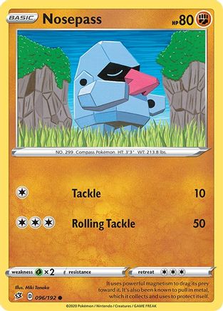 Nosepass 96/192 - SWSH02 Rebel Clash Reverse Holofoil