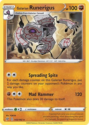 Galarian Runerigus 102/192 - Rebel Clash