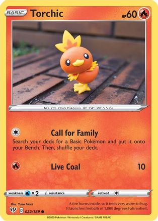 Torchic 22/189 - SWSH03 Darkness Ablaze Reverse Holofoil