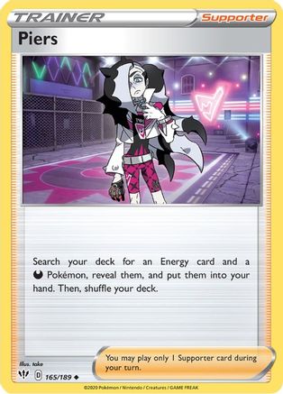 Piers 165/189 - SWSH03 Darkness Ablaze Reverse Holofoil