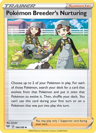 Pokemon Breeder's Nurturing 166/189 - SWSH03 Darkness Ablaze