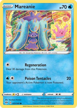Mareanie 51/189 - SWSH03 Darkness Ablaze Reverse Holofoil
