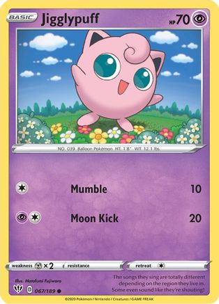 Jigglypuff 67/189 - SWSH03 Darkness Ablaze