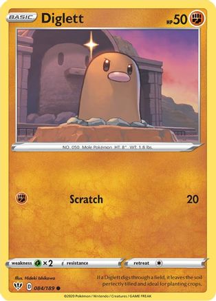 Diglett 84/189 - SWSH03 Darkness Ablaze Reverse Holofoil