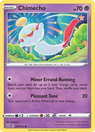 Chimecho 59/163 - SWSH05 Battle Styles Reverse Holofoil