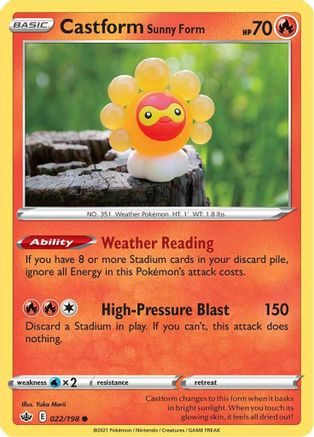 Castform Sunny Form 22/198 - SWSH06 Chilling Reign