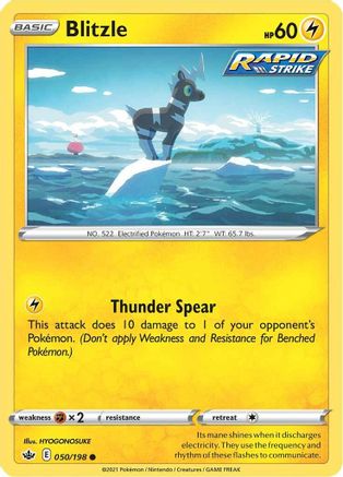 Blitzle 50/198 - SWSH06 Chilling Reign Reverse Holofoil