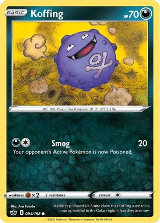 Koffing 94/198 - SWSH06 Chilling Reign Reverse Holofoil