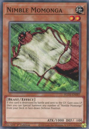Nimble Momonga (EGO1-EN007) - Egyptian God Deck: Obelisk the Tormentor 1st Edition