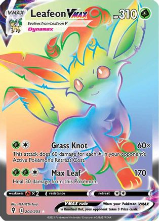 Leafeon VMAX 204/203 - Evolving Skies Holofoil