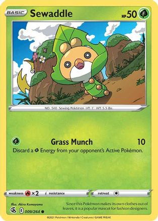 Sewaddle 9/264 - SWSH08 Fusion Strike Reverse Holofoil