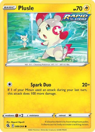 Plusle 89/264 - SWSH08 Fusion Strike Reverse Holofoil
