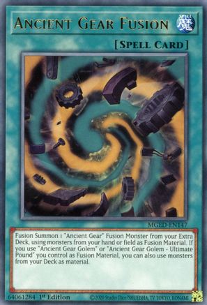 Ancient Gear Fusion (MGED-EN147) - Maximum Gold: El Dorado 1st Edition