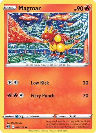 Magmar 19/172 - SWSH09 Brilliant Stars Reverse Holofoil