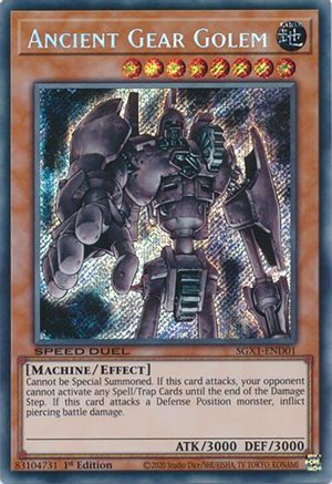 Ancient Gear Golem (Secret Rare) - SGX1-END01 - Speed Duel GX: Duel Academy Box 1st Edition