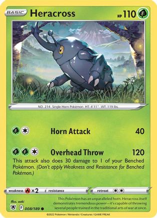 Heracross 8/189 - SWSH10 Astral Radiance Reverse Holofoil