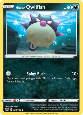 Hisuian Qwilfish (89) 89/189 - SWSH10 Astral Radiance Reverse Holofoil
