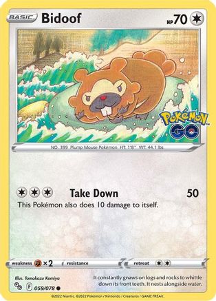 Bidoof 59/78 - Pokemon GO Reverse Holofoil