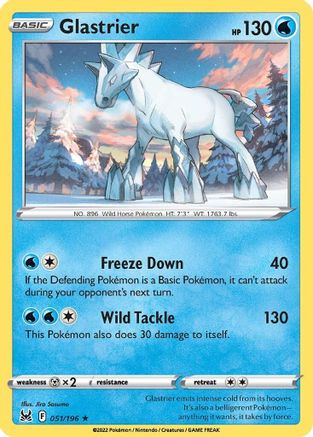 Glastrier 51/196 - SWSH11 Lost Origin Reverse Holofoil