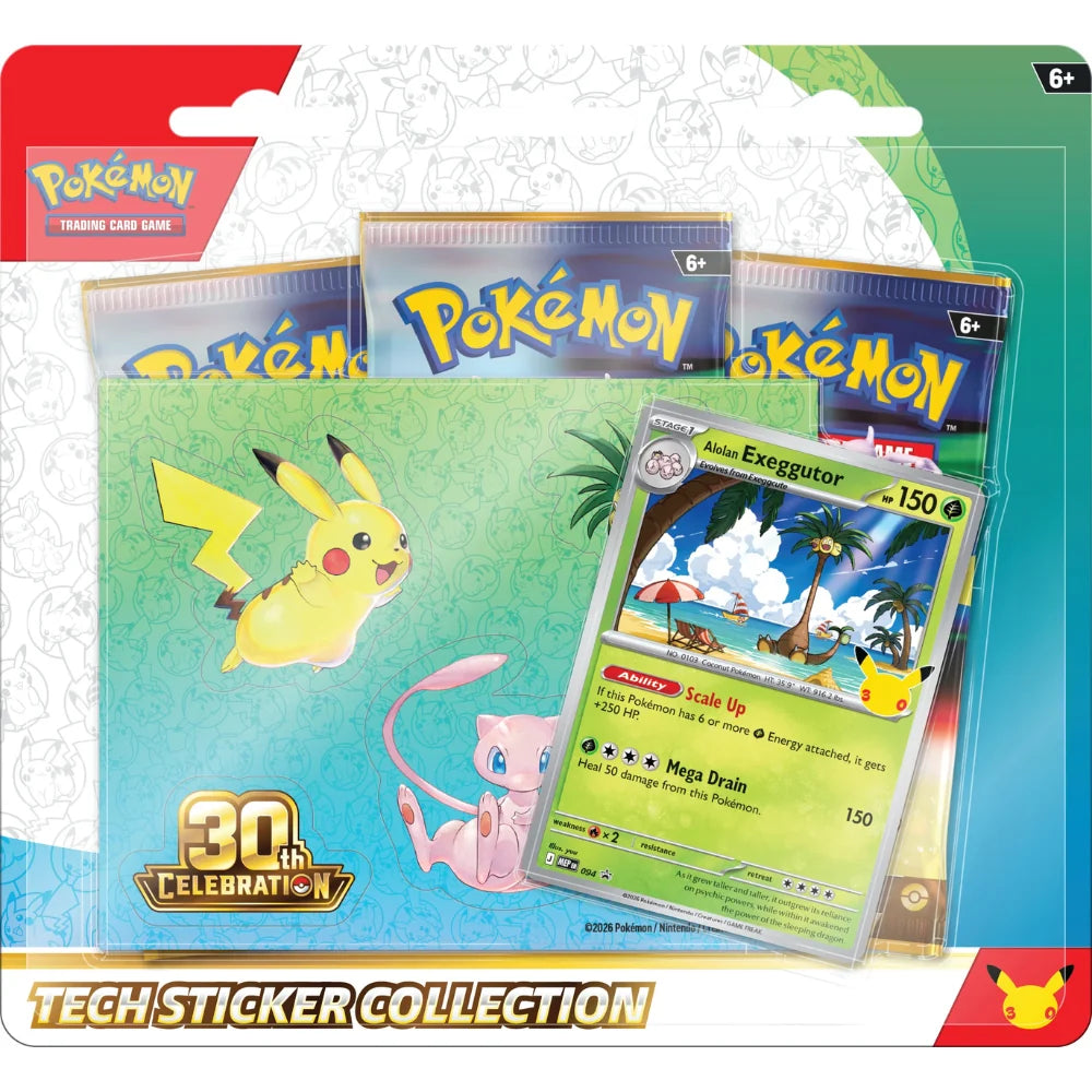 POKEMON 30th Celebration Tech Sticker Collection Alolan Exeggutor