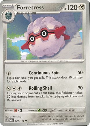 Forretress 139 - SV01 Scarlet & Violet Base Set