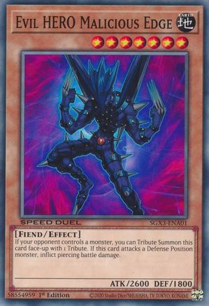 Evil HERO Malicious Edge - SGX3-ENA01 - Speed Duel GX: Duelists of Shadows 1st Edition
