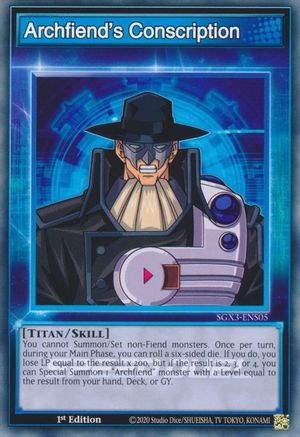 Archfiend's Conscription - SGX3-ENS05 - Speed Duel GX: Duelists of Shadows 1st Edition
