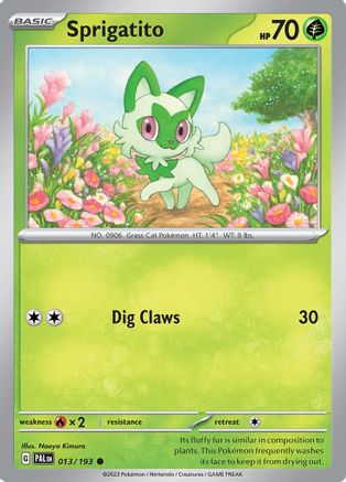Sprigatito - 013/193 13 - SV02 Paldea Evolved Reverse Holofoil