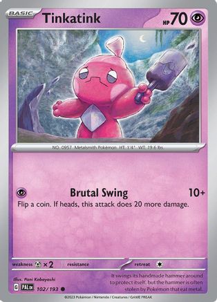 Tinkatink - 102/193 102 - SV02 Paldea Evolved Reverse Holofoil