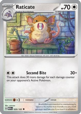 Raticate 20 - SV Scarlet & Violet 151 Reverse Holofoil