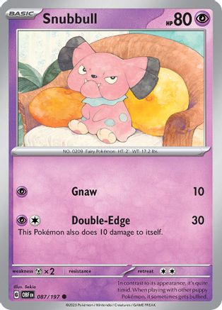 Snubbull 87 - SV03 Obsidian Flames Reverse Holofoil